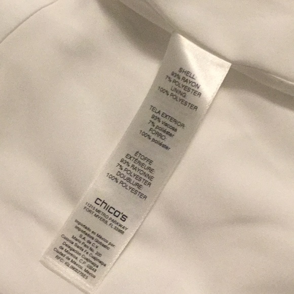 NWT $129 CHICOS white Peplum Military Jacket 0 Petite SP - Picture 7 of 7